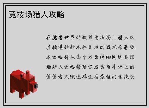 竞技场猎人攻略